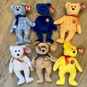 Ty Beanie Babies 6 Bears Collection with Tags